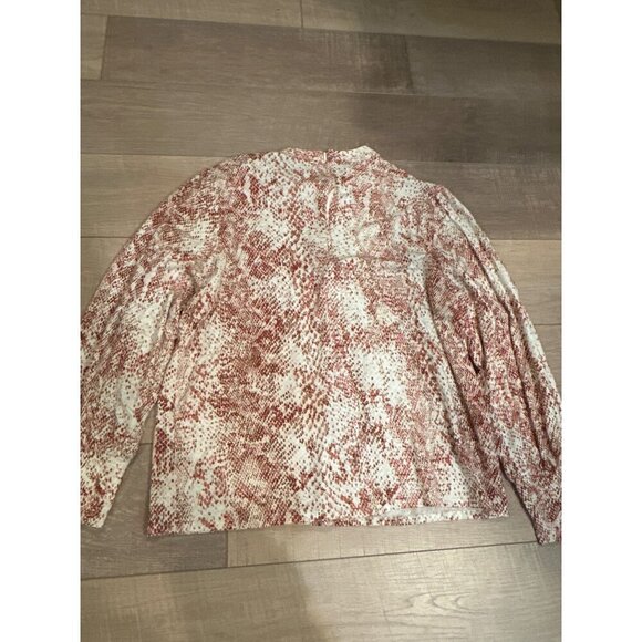 Chicos Womens Snake Skin Patterned Long Sleeve Blouse Size XL - Picture 5 of 6